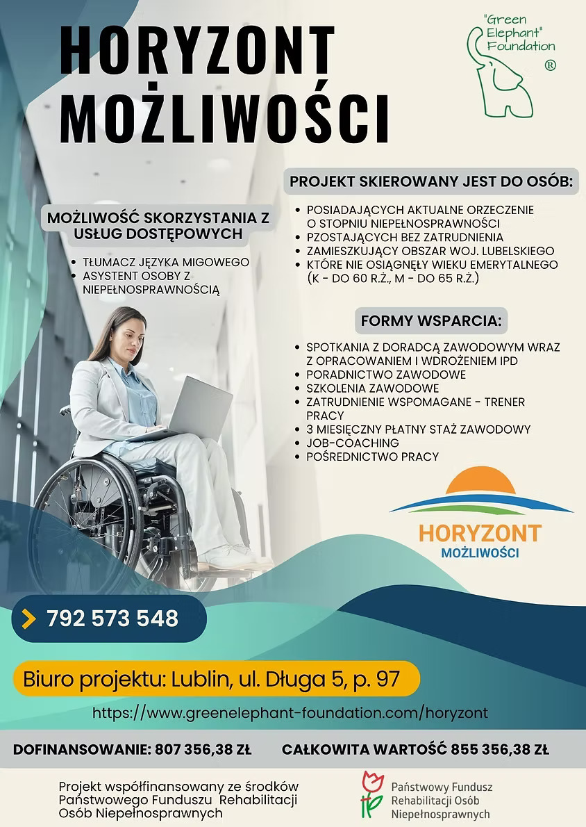 Plakat projektu Horyzont możliwości