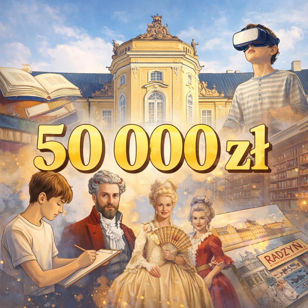 50 000 zł dotacji dla Miasta z Narodowego Centrum Kultury na projekt „Pałac Wyobraźni – radzyńskie dziedzictwo malowane słowem i kreską”