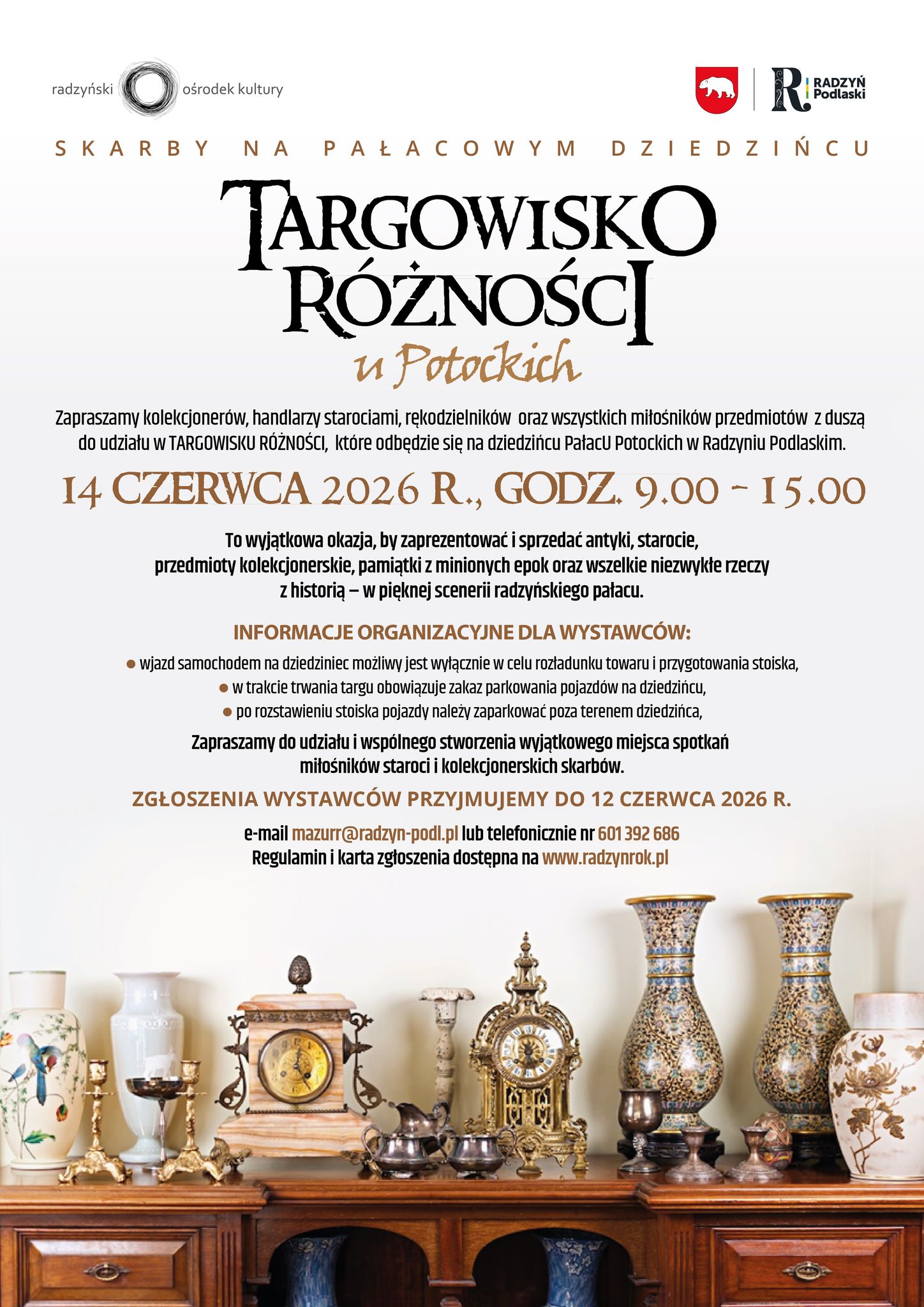 II Targowisko Różności u Potockich. Informacje organizacyjne dla wystawców