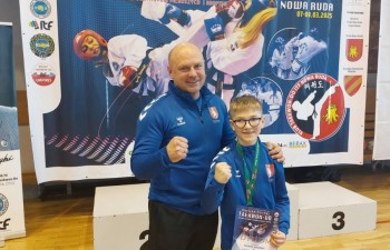 Patryk Sikorski - brązowy medal w walkach juniorów młodszych do 40 kg. Fot.: RSCT.